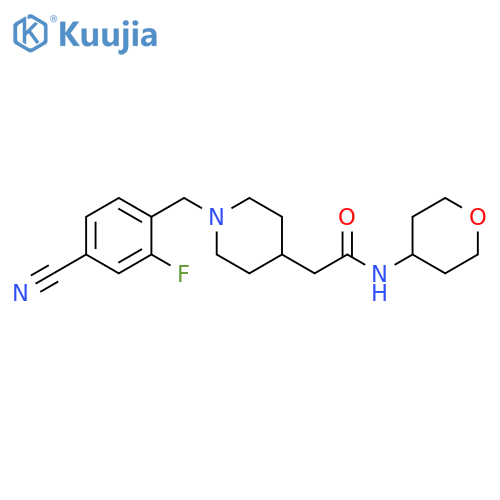 2-{1-[(4-cyano-2-fluorophenyl)methyl]piperidin-4-yl}-N-(oxan-4-yl)acetamide structure