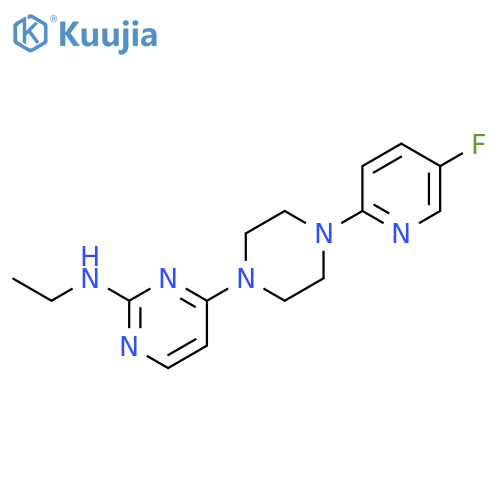 N-ethyl-4-[4-(5-fluoropyridin-2-yl)piperazin-1-yl]pyrimidin-2-amine structure
