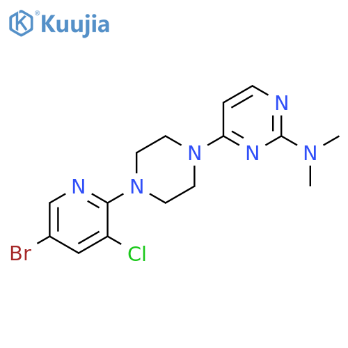 4-[4-(5-bromo-3-chloropyridin-2-yl)piperazin-1-yl]-N,N-dimethylpyrimidin-2-amine structure