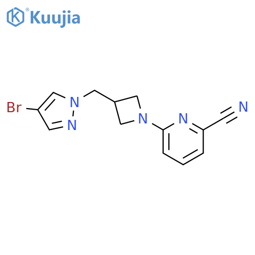 6-{3-[(4-bromo-1H-pyrazol-1-yl)methyl]azetidin-1-yl}pyridine-2-carbonitrile structure