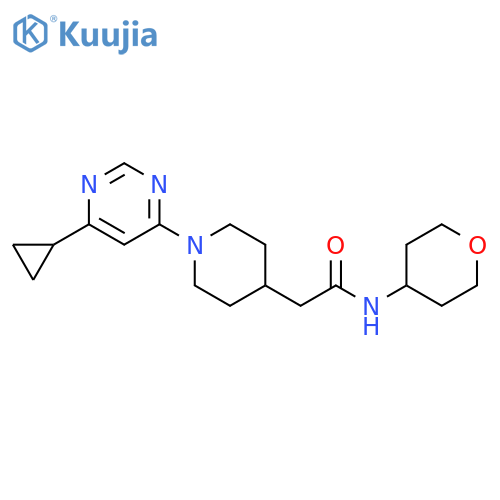 2-[1-(6-cyclopropylpyrimidin-4-yl)piperidin-4-yl]-N-(oxan-4-yl)acetamide structure