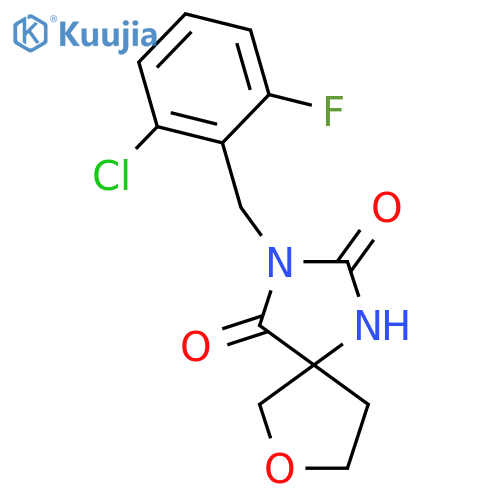 3-[(2-Chloro-6-fluorophenyl)methyl]-7-oxa-1,3-diazaspiro[4.4]nonane-2,4-dione structure