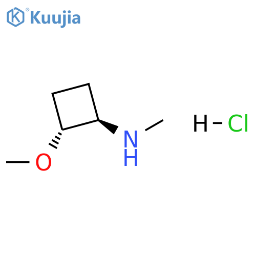 rac-(1R,2R)-2-methoxy-N-methylcyclobutan-1-amine hydrochloride, trans structure