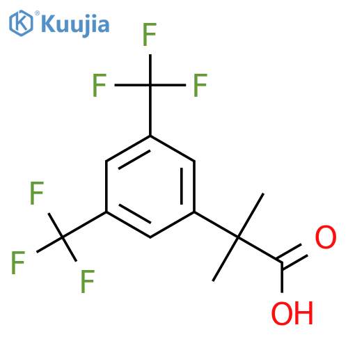 2-[3,5-bis(trifluoromethyl)phenyl]-2-methylpropanoic acid structure