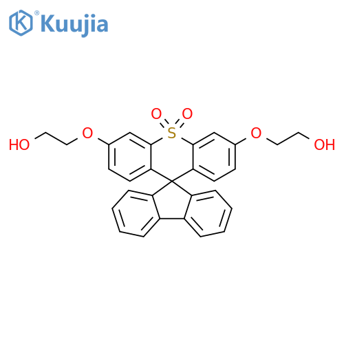 3',6'-Bis(2-hydroxyethoxy)spiro[fluorene-9,9'-thioxanthene] 10',10'-dioxide structure