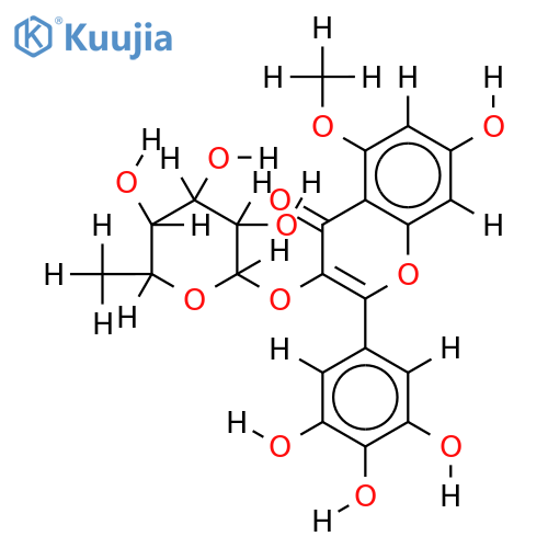 3-O-alpha-L-Rhamnopyranoside-3,3',4',5',7-Pentahydroxy-5-methoxyflavone structure