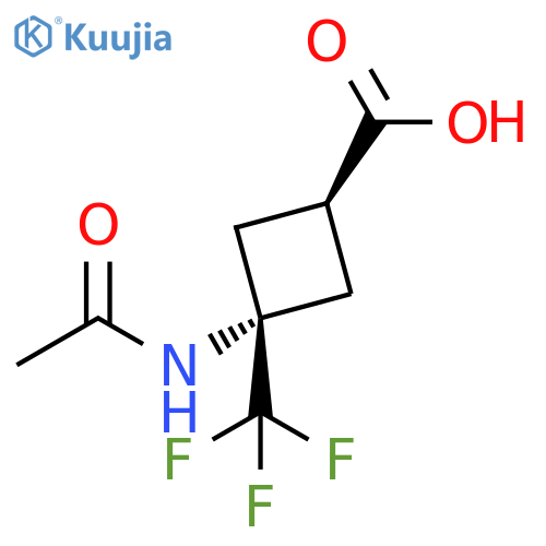 Cyclobutanecarboxylic acid, 3-(acetylamino)-3-(trifluoromethyl)-, cis- structure