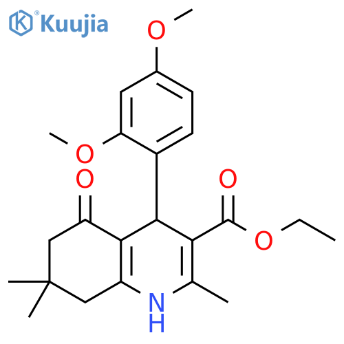 ethyl 4-(2,4-dimethoxyphenyl)-2,7,7-trimethyl-5-oxo-1,4,5,6,7,8-hexahydroquinoline-3-carboxylate structure