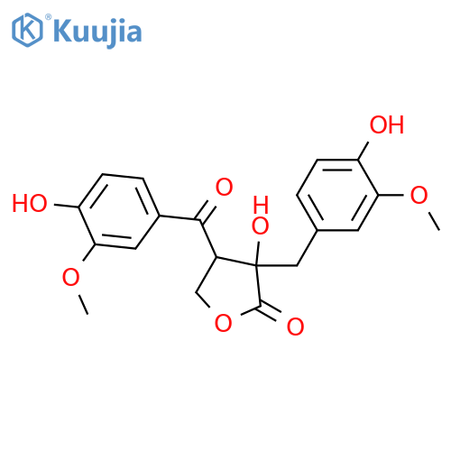3,3',4,4',7',8-Hexahydroxy-8,8'-lignan-9,9'-olide; (7'R,8S,8'R)-form, 7-Ketone, 3,3'-di-Me ether structure