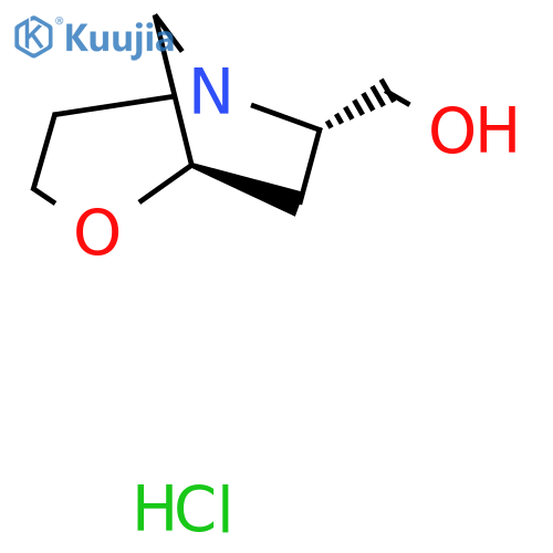 [(1R,5R,7S)-4-oxa-1-azabicyclo[3.2.1]octan-7-yl]methanol;hydrochloride structure