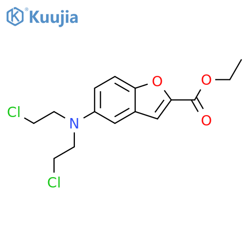 2-Benzofurancarboxylic acid, 5-[bis(2-chloroethyl)amino]-, ethyl ester structure