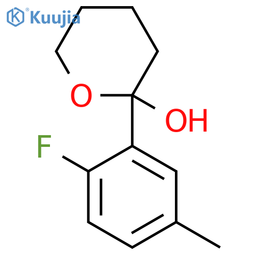 2-(2-Fluoro-5-methylphenyl)tetrahydro-2H-pyran-2-ol structure
