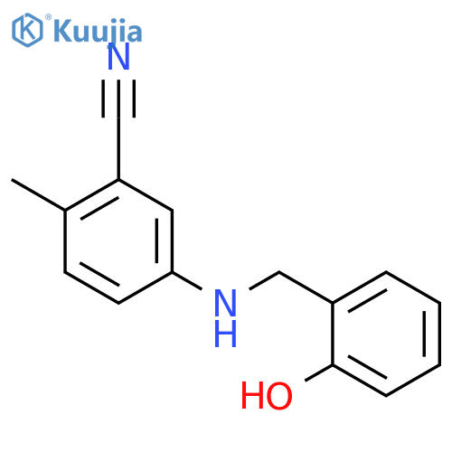 5-((2-Hydroxybenzyl)amino)-2-methylbenzenecarbonitrile structure