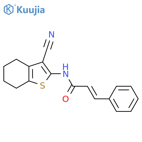 (2E)-N-(3-cyano-4,5,6,7-tetrahydro-1-benzothiophen-2-yl)-3-phenylprop-2-enamide structure