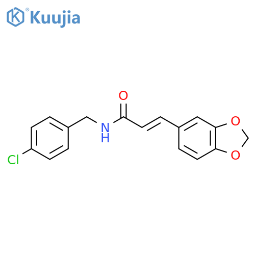 (2E)-3-(2H-1,3-Benzodioxol-5-yl)-N-[(4-chlorophenyl)methyl]prop-2-enamide structure