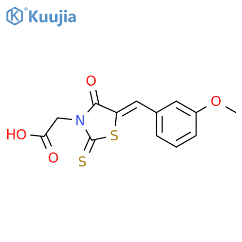 2-[(5Z)-5-[(3-methoxyphenyl)methylidene]-4-oxo-2-sulfanylidene-1,3-thiazolidin-3-yl]acetic acid structure