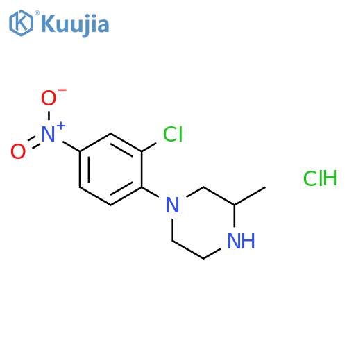 1-(2-Chloro-4-nitrophenyl)-3-methylpiperazine hydrochloride structure