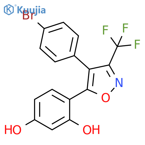 4-4-(4-bromophenyl)-3-(trifluoromethyl)-1,2-oxazol-5-ylbenzene-1,3-diol structure
