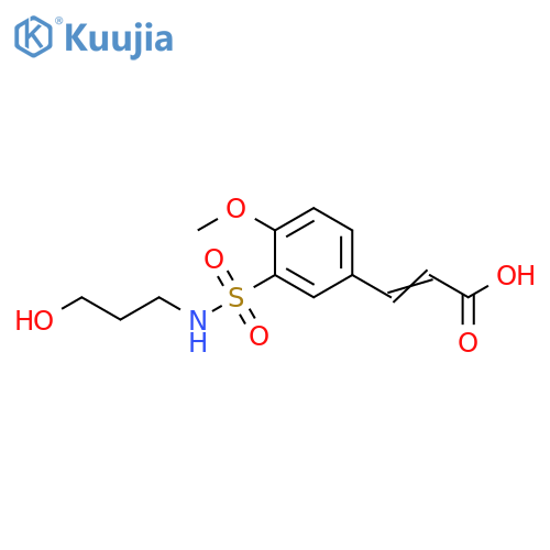 (2E)-3-{3-(3-hydroxypropyl)sulfamoyl-4-methoxyphenyl}prop-2-enoic acid structure
