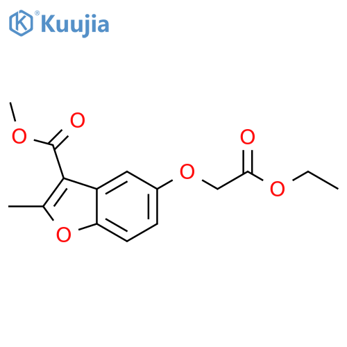 methyl 5-(2-ethoxy-2-oxoethoxy)-2-methyl-1-benzofuran-3-carboxylate structure