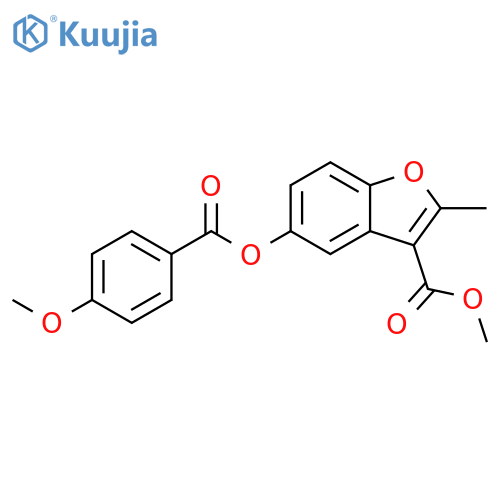 methyl 5-(4-methoxybenzoyloxy)-2-methyl-1-benzofuran-3-carboxylate structure