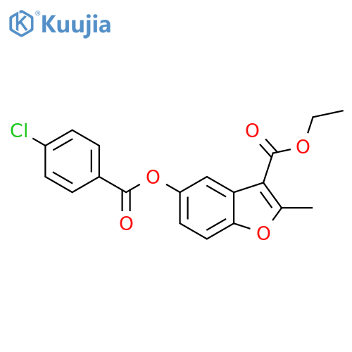 ethyl 5-(4-chlorobenzoyloxy)-2-methyl-1-benzofuran-3-carboxylate structure