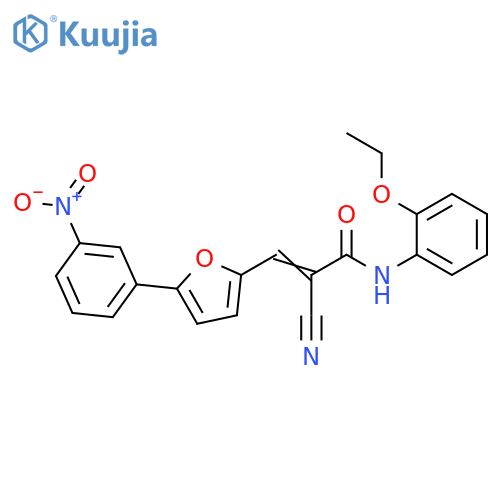 (2Z)-2-cyano-N-(2-ethoxyphenyl)-3-5-(3-nitrophenyl)furan-2-ylprop-2-enamide structure