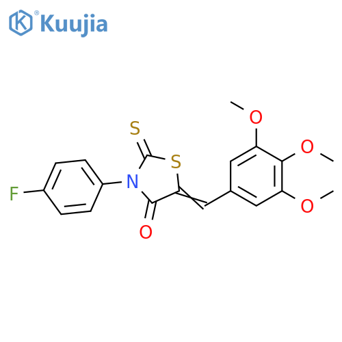 (5Z)-3-(4-fluorophenyl)-2-sulfanylidene-5-(3,4,5-trimethoxyphenyl)methylidene-1,3-thiazolidin-4-one structure