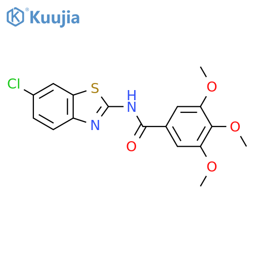 N-(6-chloro-1,3-benzothiazol-2-yl)-3,4,5-trimethoxybenzamide structure