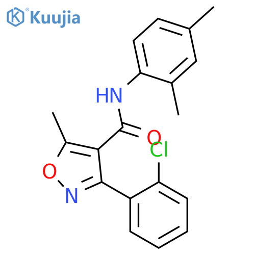 <br>3-(2-chlorophenyl)-N-(2,4-dimethylphenyl)-5-methyl-1,2-oxazole-4-carboxamid e structure
