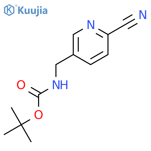 5-(tert-butoxycarbonylaminomethyl)pyridine-2-carbonitrile structure
