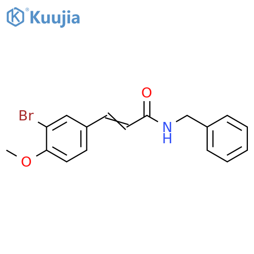 (2E)-N-benzyl-3-(3-bromo-4-methoxyphenyl)prop-2-enamide structure