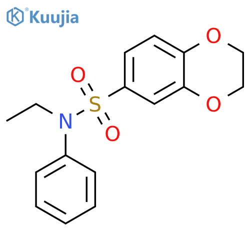 N-ethyl-N-phenyl-2,3-dihydro-1,4-benzodioxine-6-sulfonamide structure