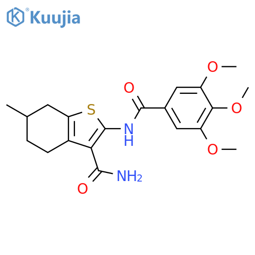 6-methyl-2-(3,4,5-trimethoxybenzamido)-4,5,6,7-tetrahydro-1-benzothiophene-3-carboxamide structure