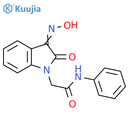 2-(3E)-3-(hydroxyimino)-2-oxo-2,3-dihydro-1H-indol-1-yl-N-phenylacetamide structure