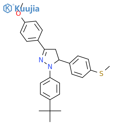 1-(4-Tert-butylphenyl)-3-(4-methoxyphenyl)-5-[4-(methylsulfanyl)phenyl]-4,5-dihydro-1H-pyrazole structure