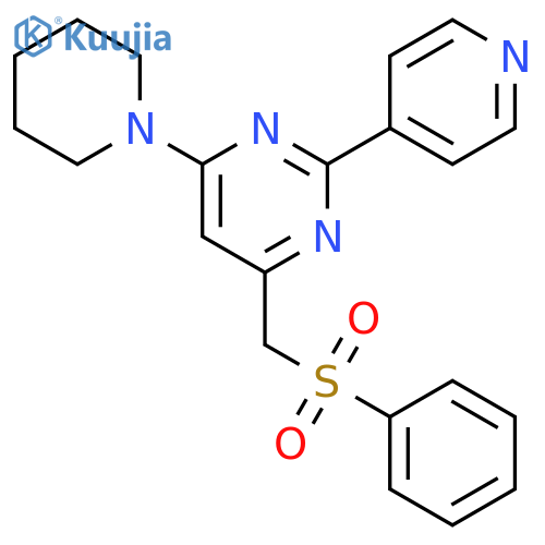 4-[(PHENYLSULFONYL)METHYL]-6-PIPERIDINO-2-(4-PYRIDINYL)PYRIMIDINE structure