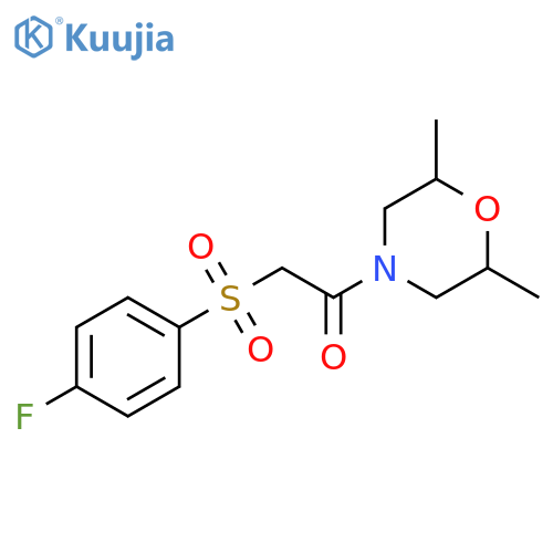 1-(2,6-DIMETHYLMORPHOLINO)-2-[(4-FLUOROPHENYL)SULFONYL]-1-ETHANONE structure