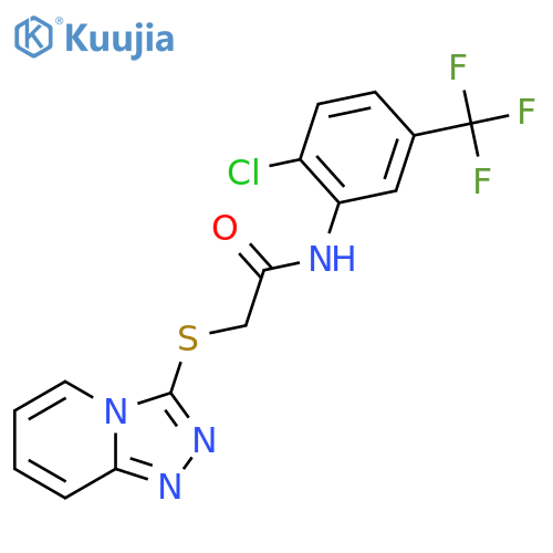 N-2-chloro-5-(trifluoromethyl)phenyl-2-{1,2,4triazolo4,3-apyridin-3-ylsulfanyl}acetamide structure