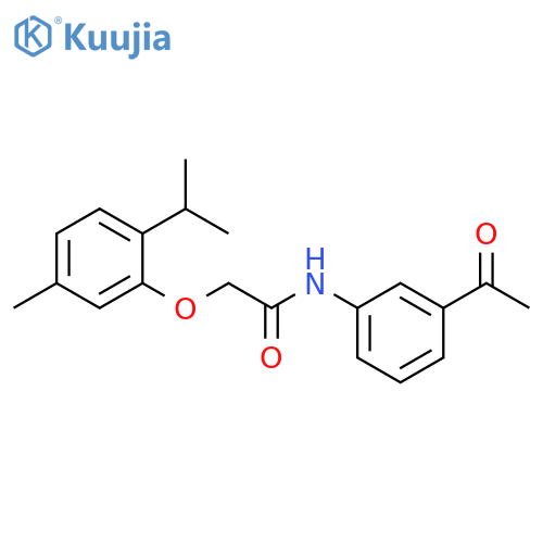 N-(3-acetylphenyl)-2-5-methyl-2-(propan-2-yl)phenoxyacetamide structure