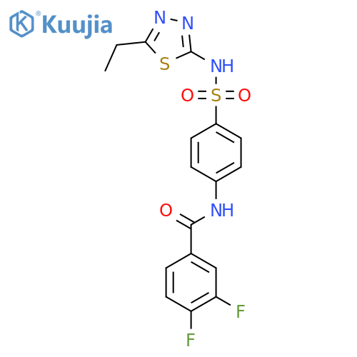 N-{4-(5-ethyl-1,3,4-thiadiazol-2-yl)sulfamoylphenyl}-3,4-difluorobenzamide structure