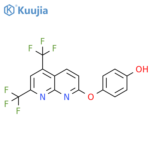 4-{5,7-Bis(trifluoromethyl)1,8naphthyridin-2-yloxy}benzenol structure
