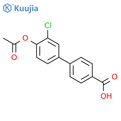 4'-Acetoxy-3'-chloro-biphenyl-4-carboxylic acid structure
