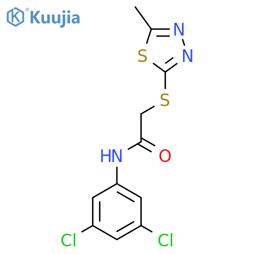N-(3,5-Dichlorophenyl)-2-[(5-methyl-1,3,4-thiadiazol-2-yl)sulfanyl]acetamide structure