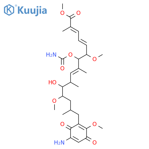 2,4,8-Pentadecatrienoicacid,7-[(aminocarbonyl)oxy]-15-(5-amino-2-methoxy-3,6-dioxo-1,4-cyclohexadien-1-yl)-11-hydroxy-6,12-dimethoxy-2,8,10,14-tetramethyl-,methyl ester, (2E,4Z,6S,7S,8E,10S,11R,12S,14R)- structure