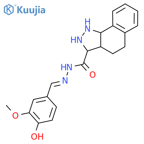 N'-(1E)-(4-hydroxy-3-methoxyphenyl)methylidene-1H,4H,5H-benzogindazole-3-carbohydrazide structure