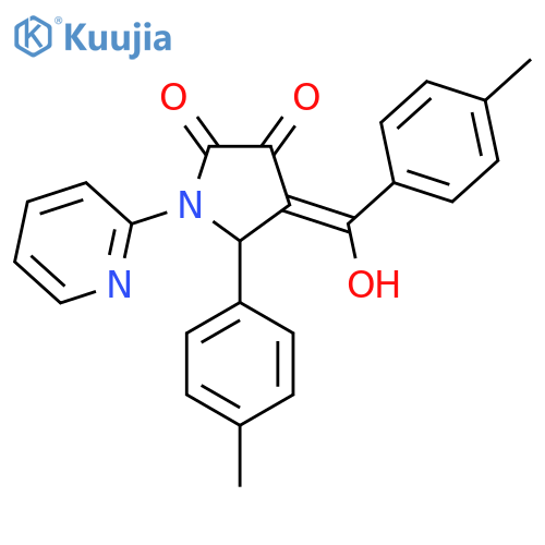 3-hydroxy-4-(4-methylbenzoyl)-5-(4-methylphenyl)-1-(pyridin-2-yl)-2,5-dihydro-1H-pyrrol-2-one structure