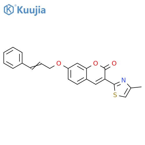 3-(4-methyl-1,3-thiazol-2-yl)-7-{(2E)-3-phenylprop-2-en-1-yloxy}-2H-chromen-2-one structure