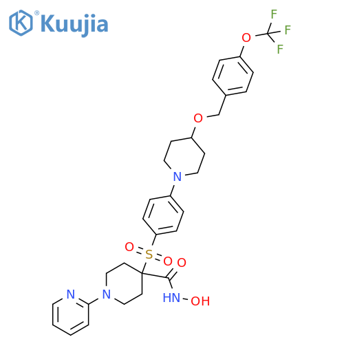 4-Piperidinecarboxamide,N-hydroxy-1-(2-pyridinyl)-4-[[4-[4-[[4-(trifluoromethoxy)phenyl]methoxy]-1-piperidinyl]phenyl]sulfonyl]- structure