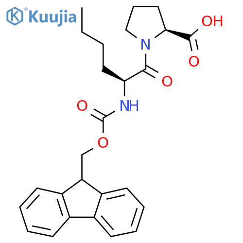 (2S)-1-(2S)-2-({(9H-fluoren-9-yl)methoxycarbonyl}amino)hexanoylpyrrolidine-2-carboxylic acid structure